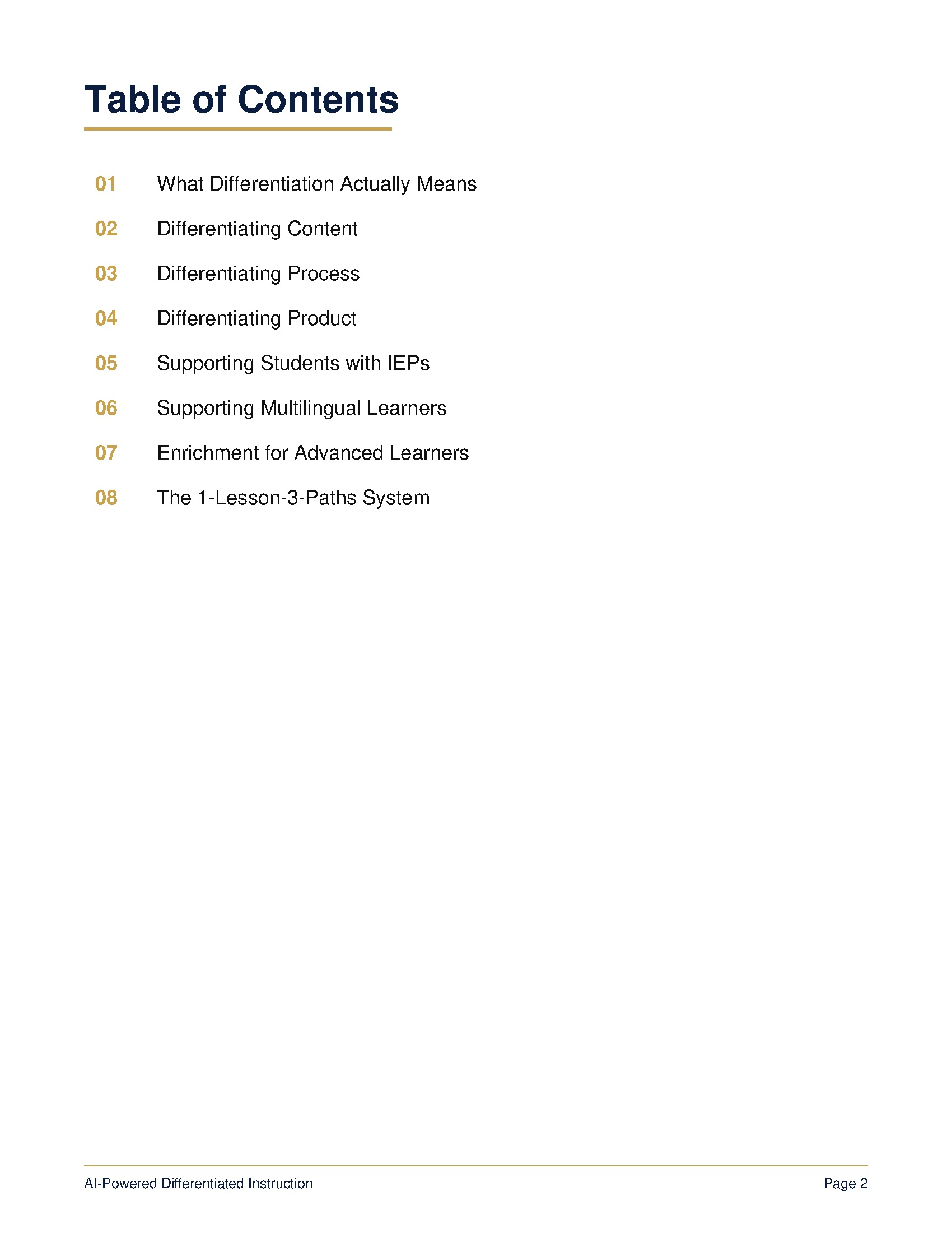AI-Powered Differentiated Instruction preview page