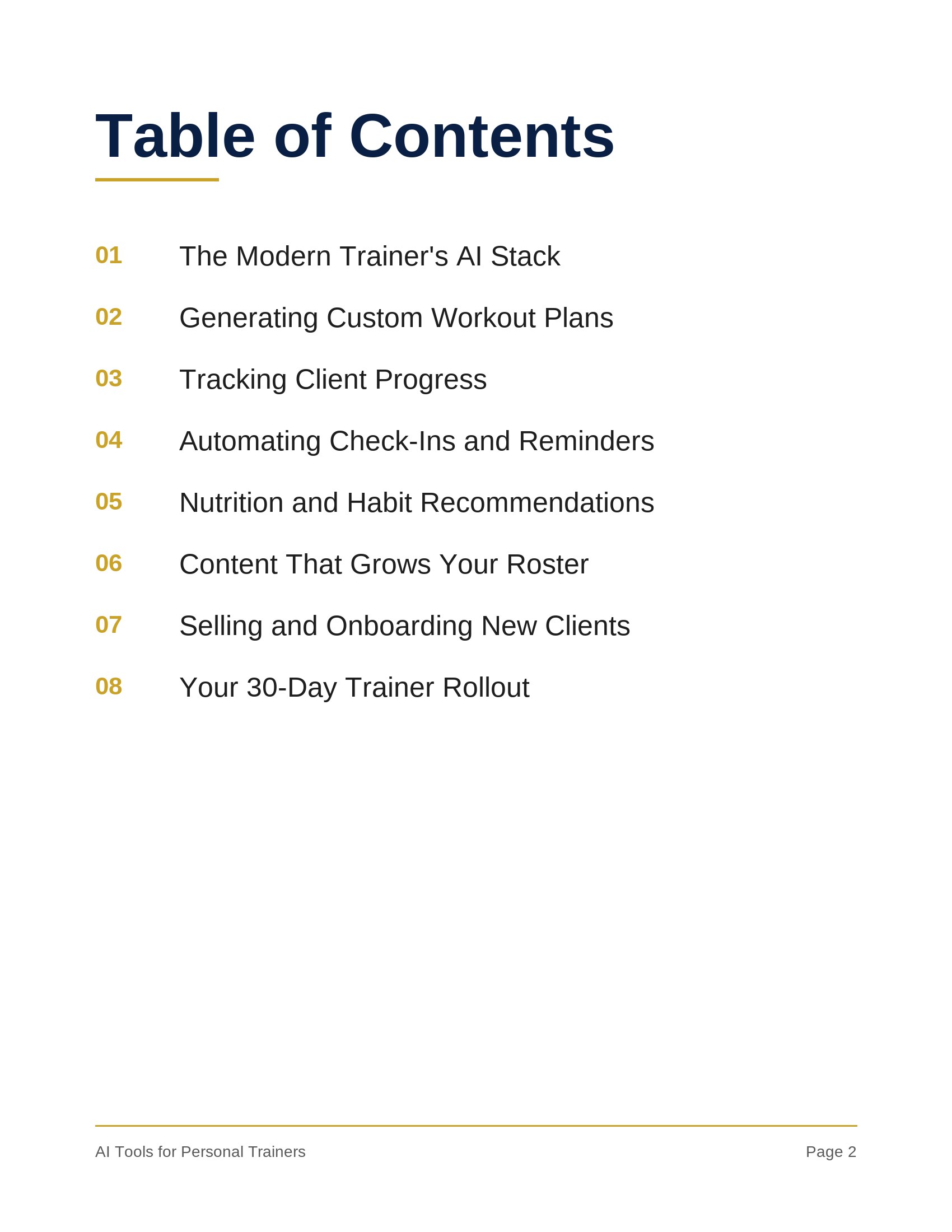 AI Tools for Personal Trainers preview page